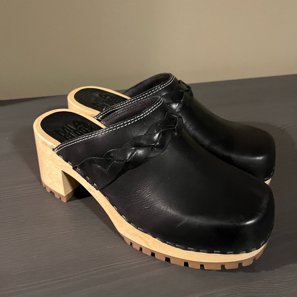 MIA Elsa Leather And Wood Clogs NEW - Picture 6 of 9